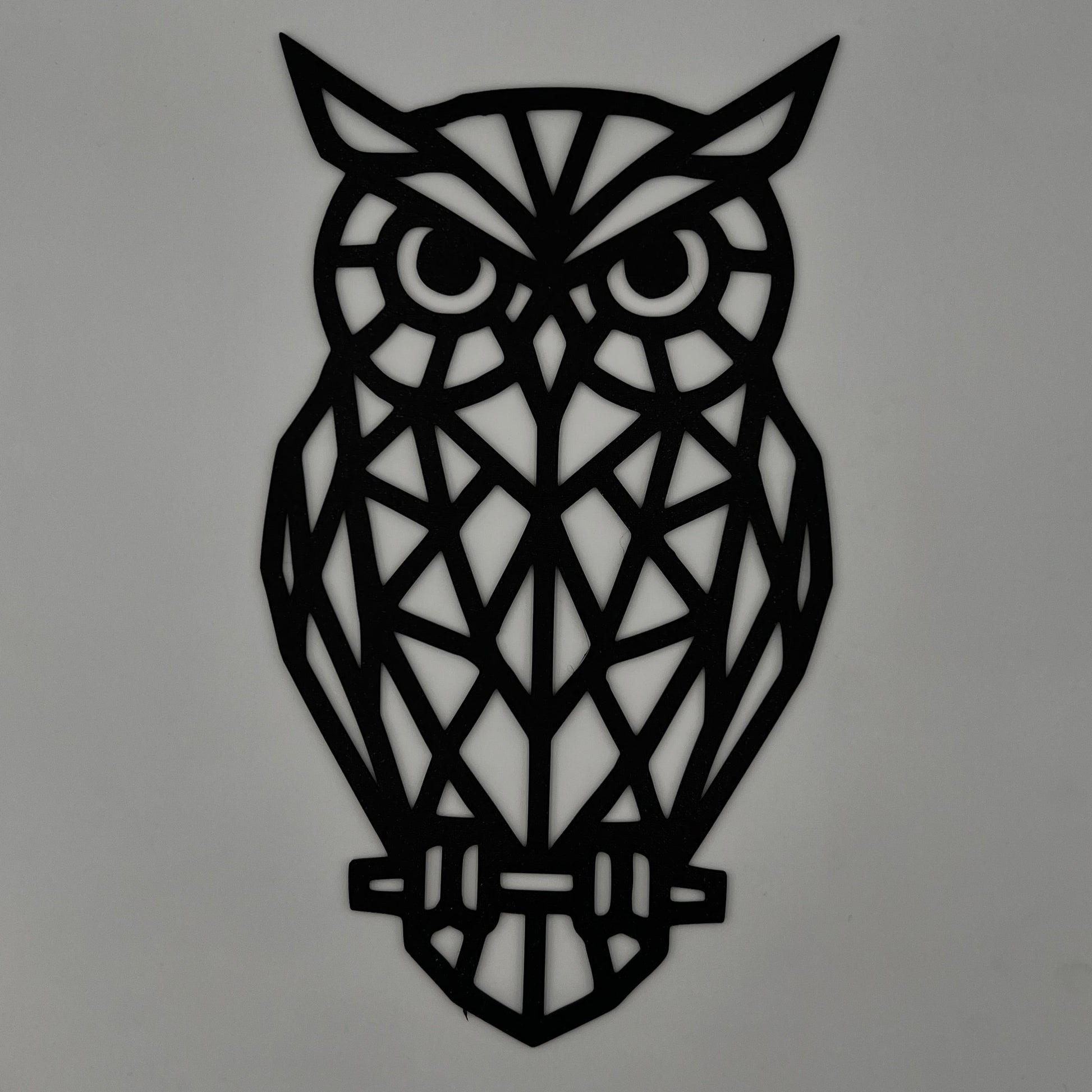 Geometryczna Sowa nowoczesna ozdoba ścienna w stylu minimalistycznym, wykonana z PLA, projekt CNC3DX.