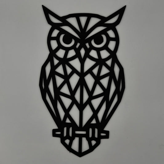 Geometryczna Sowa nowoczesna ozdoba ścienna w stylu minimalistycznym, wykonana z PLA, projekt CNC3DX.