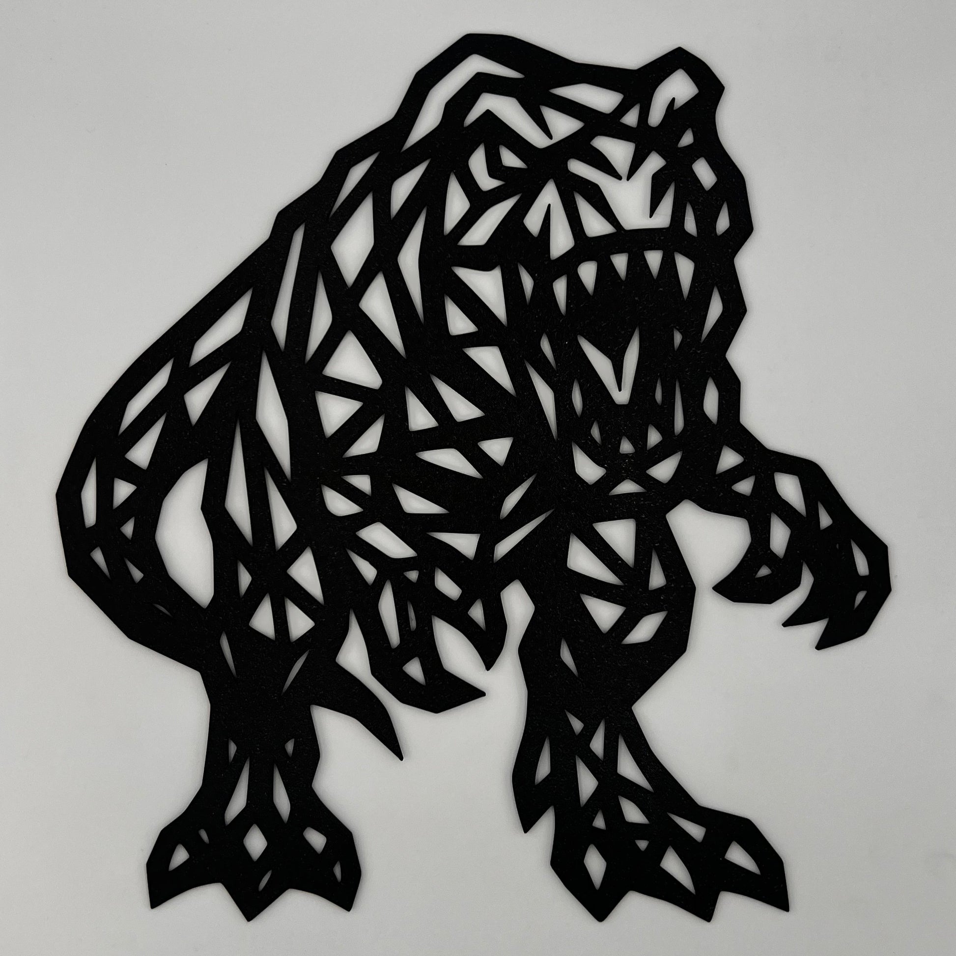 Geometryczny Dinozaur nowoczesna ozdoba ścienna w stylu minimalistycznym, wykonana z PLA, projekt CNC3DX.