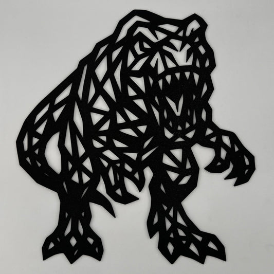 Geometryczny Dinozaur nowoczesna ozdoba ścienna w stylu minimalistycznym, wykonana z PLA, projekt CNC3DX.
