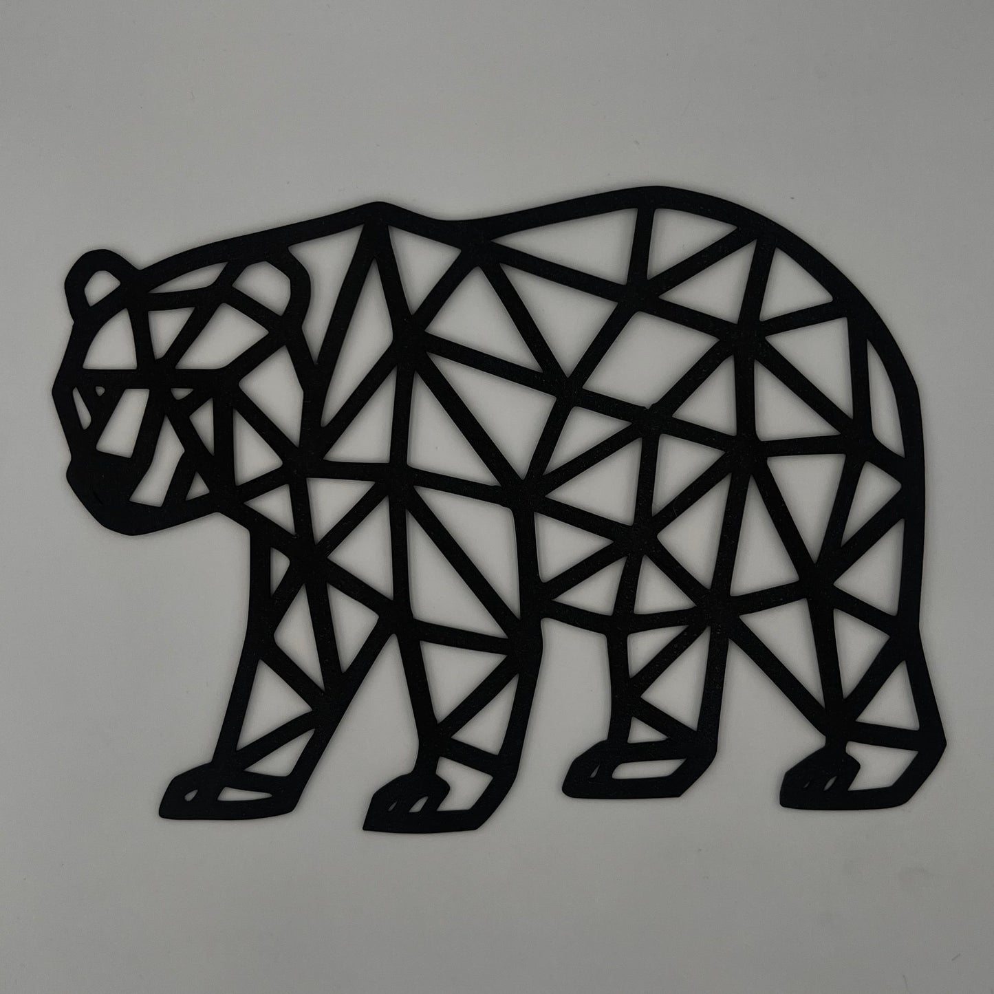 Geometryczny Niedźwiedź nowoczesna ozdoba ścienna w stylu minimalistycznym, wykonana z PLA, projekt CNC3DX.