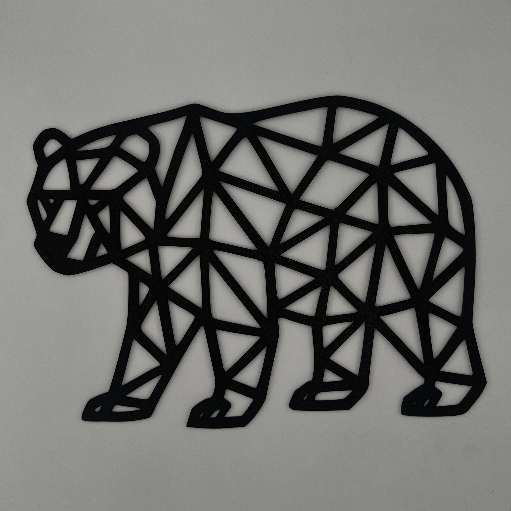 Geometryczny Niedźwiedź nowoczesna ozdoba ścienna w stylu minimalistycznym, wykonana z PLA, projekt CNC3DX.