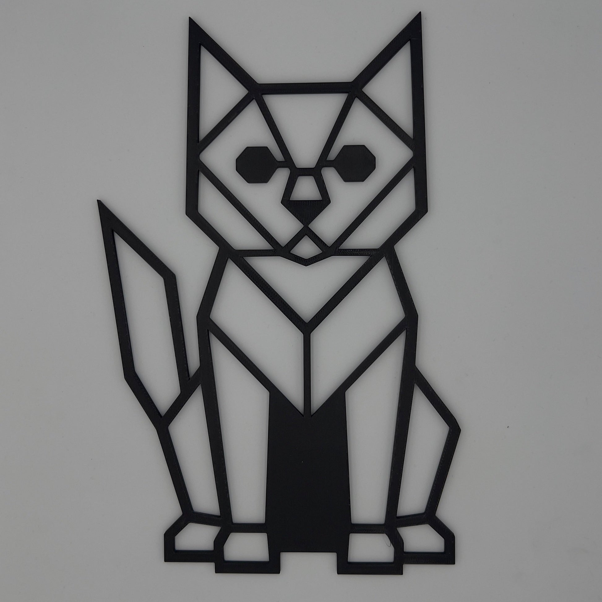 Geometryczny Kot – nowoczesna ozdoba ścienna w stylu minimalistycznym, wykonana z PLA, projekt CNC3DX.