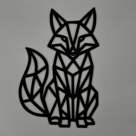 Geometryczny Lis nowoczesna ozdoba ścienna w stylu minimalistycznym, wykonana z PLA, projekt CNC3DX.