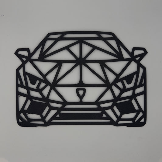 Geometryczny Samochod nowoczesna ozdoba ścienna w stylu minimalistycznym, wykonana z PLA, projekt CNC3DX.