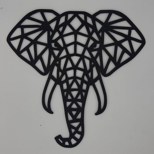 Geometryczny Słoń nowoczesna ozdoba ścienna w stylu minimalistycznym, wykonana z PLA, projekt CNC3DX.